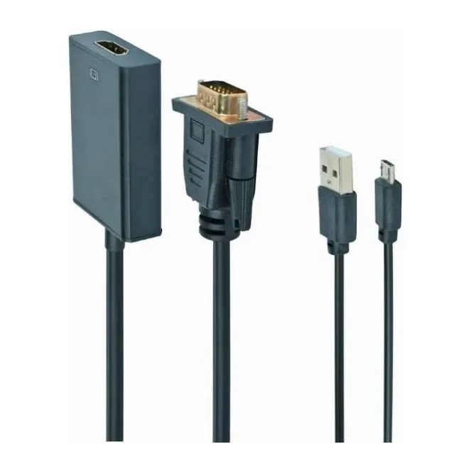 Адаптер Cablexpert A-VGA-HDMI-01 HDMI/VGA/3.5 мм jack (+ USB для питания)