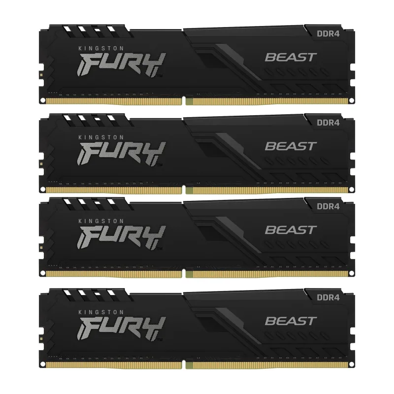 Оперативная память Kingston Fury Beast 4x16GB DDR4 PC4-28800 (KF436C18BBK4/64)
