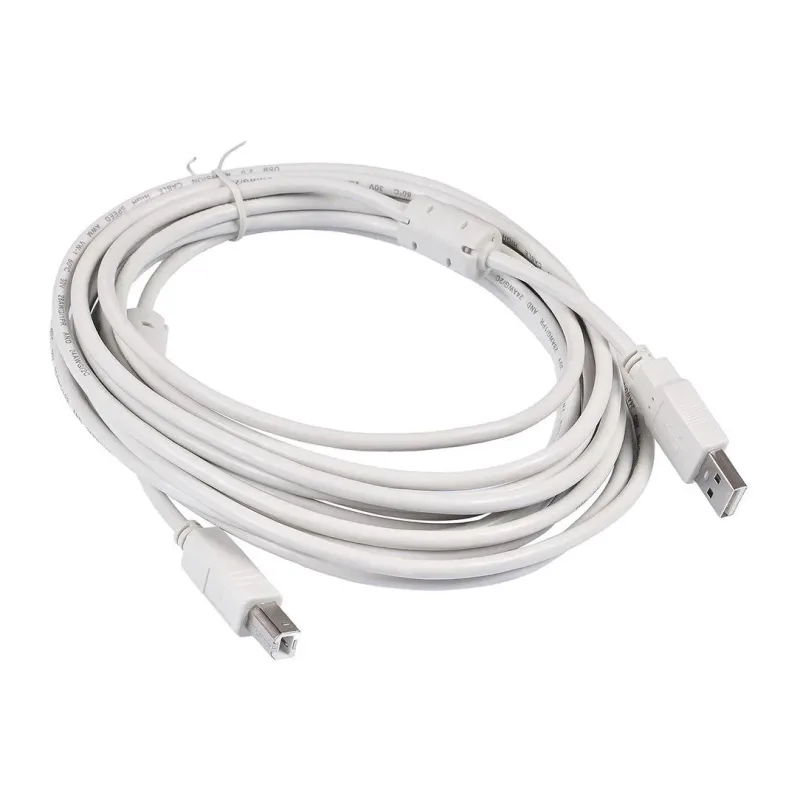 Кабель USB2.0 Buro USB2.0-AM/BM-5M-MG A(m)/B(m) (5м) феррит.кольца