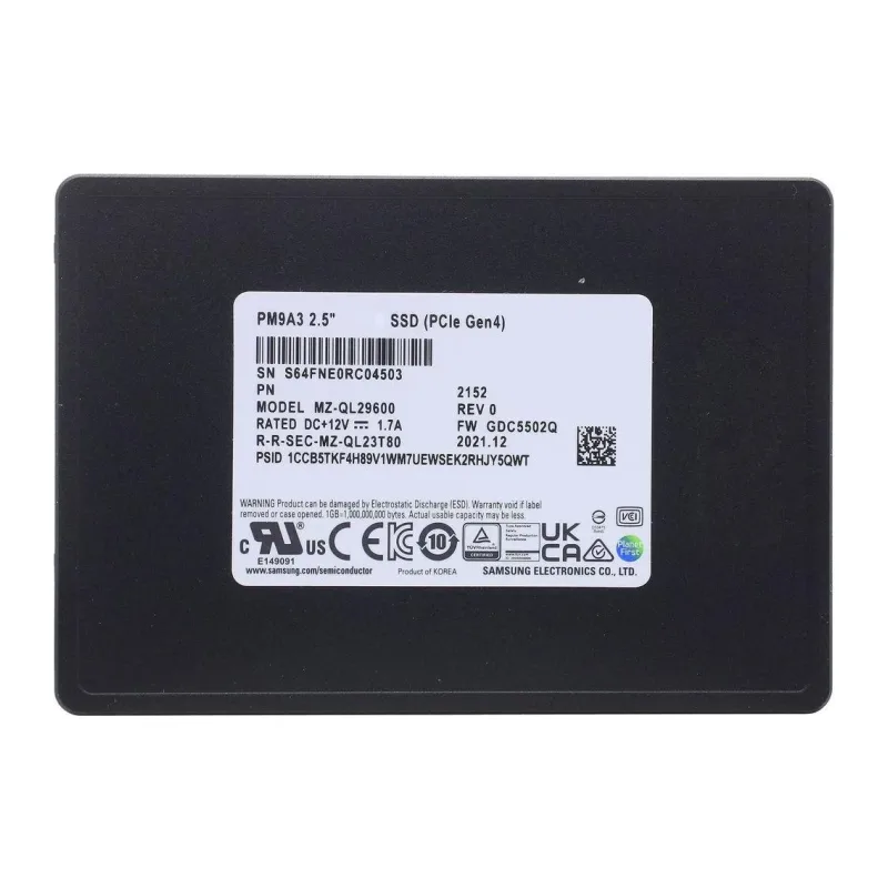 SSD диск Samsung PM9A3 3.84TB (MZQL23T8HCLS-00A07)