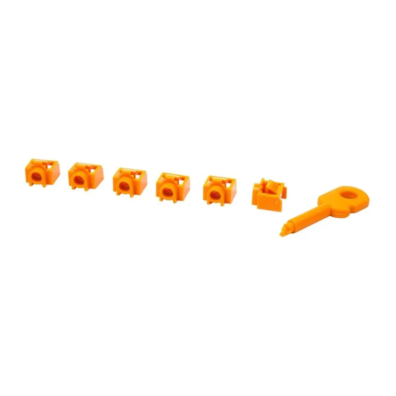 Блокиратор порта Lanmaster LAN-SEC45-PL-SET-OR оранжевый (6 шт, с ключом)