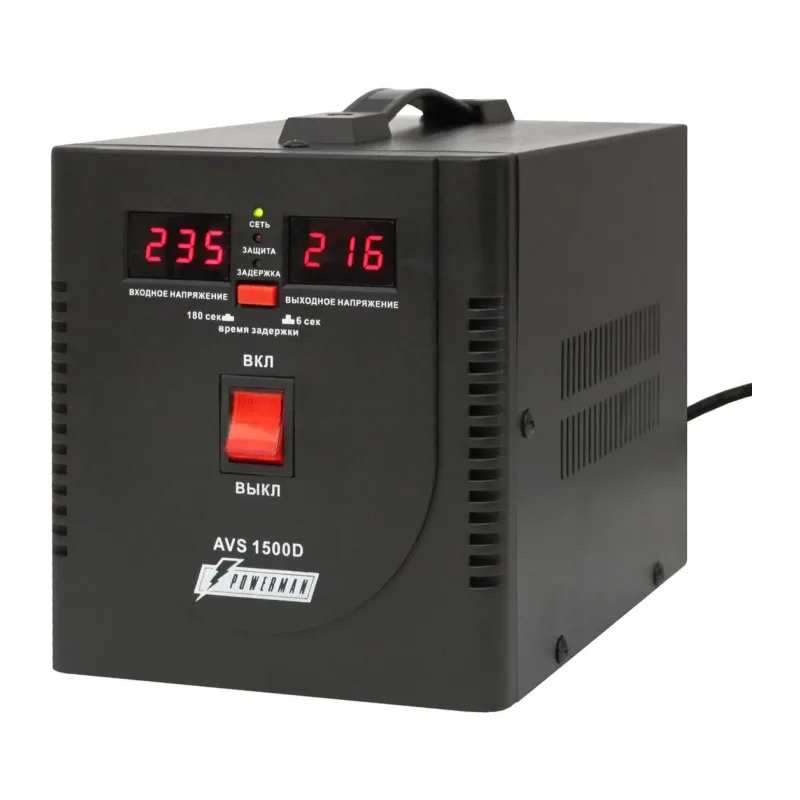 Стабилизатор напряжения PowerMan AVS 1500D Black