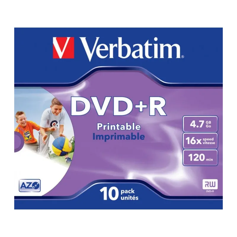 DVD-R диск Verbatim 4.7Gb 16x Printable 10шт (43508)