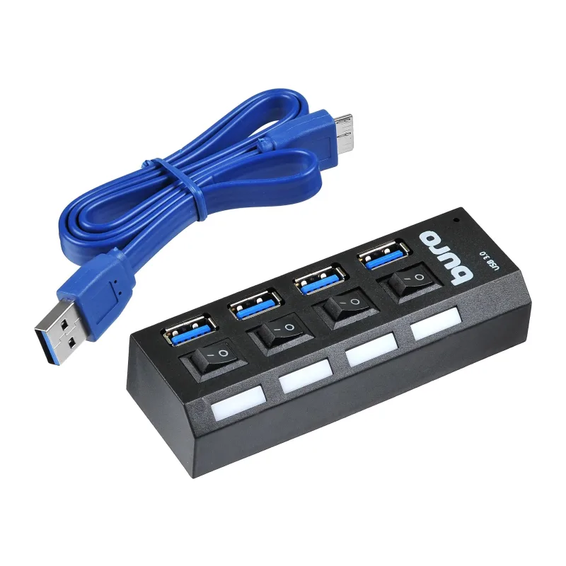 USB-хаб Buro BU-HUB4-U3.0-L черный