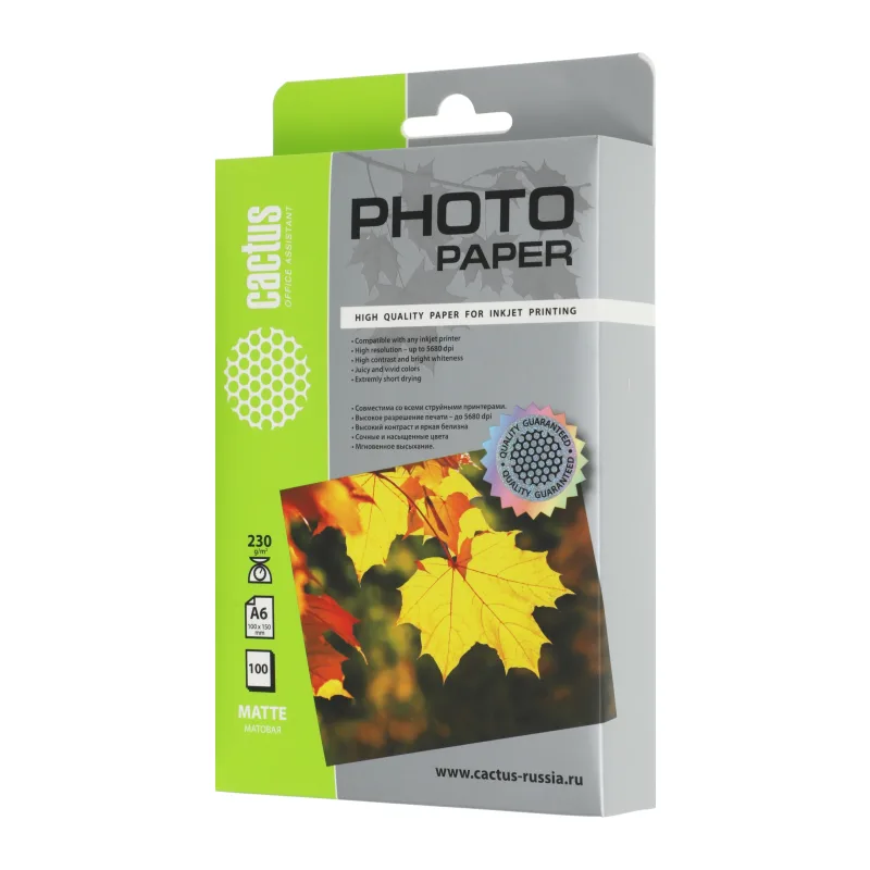 Фотобумага Cactus 10X15CM Photo Matte 100SH CS-MA6230100