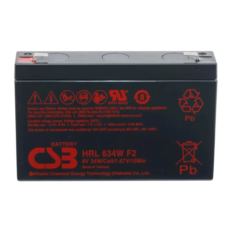 Аккумулятор для ИБП CSB 6V/9Ah (HRL 634W F2 FR)