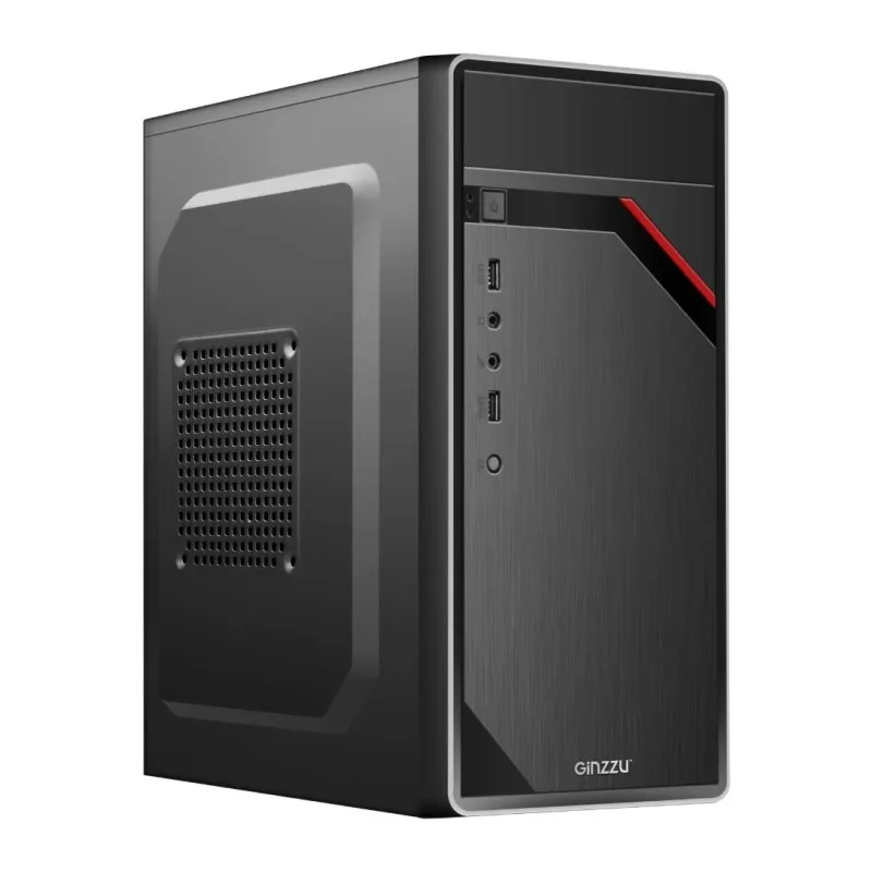 Корпус Ginzzu MicroATX без БП черный (D180)