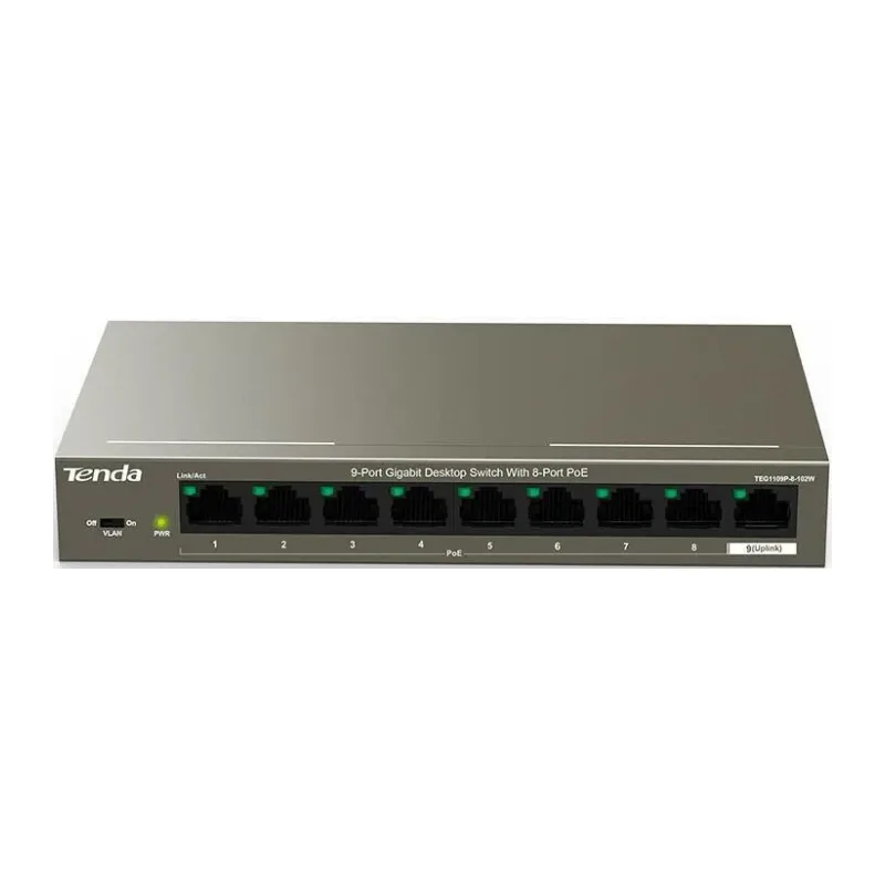 Коммутатор Tenda TEG1109P-8-102W